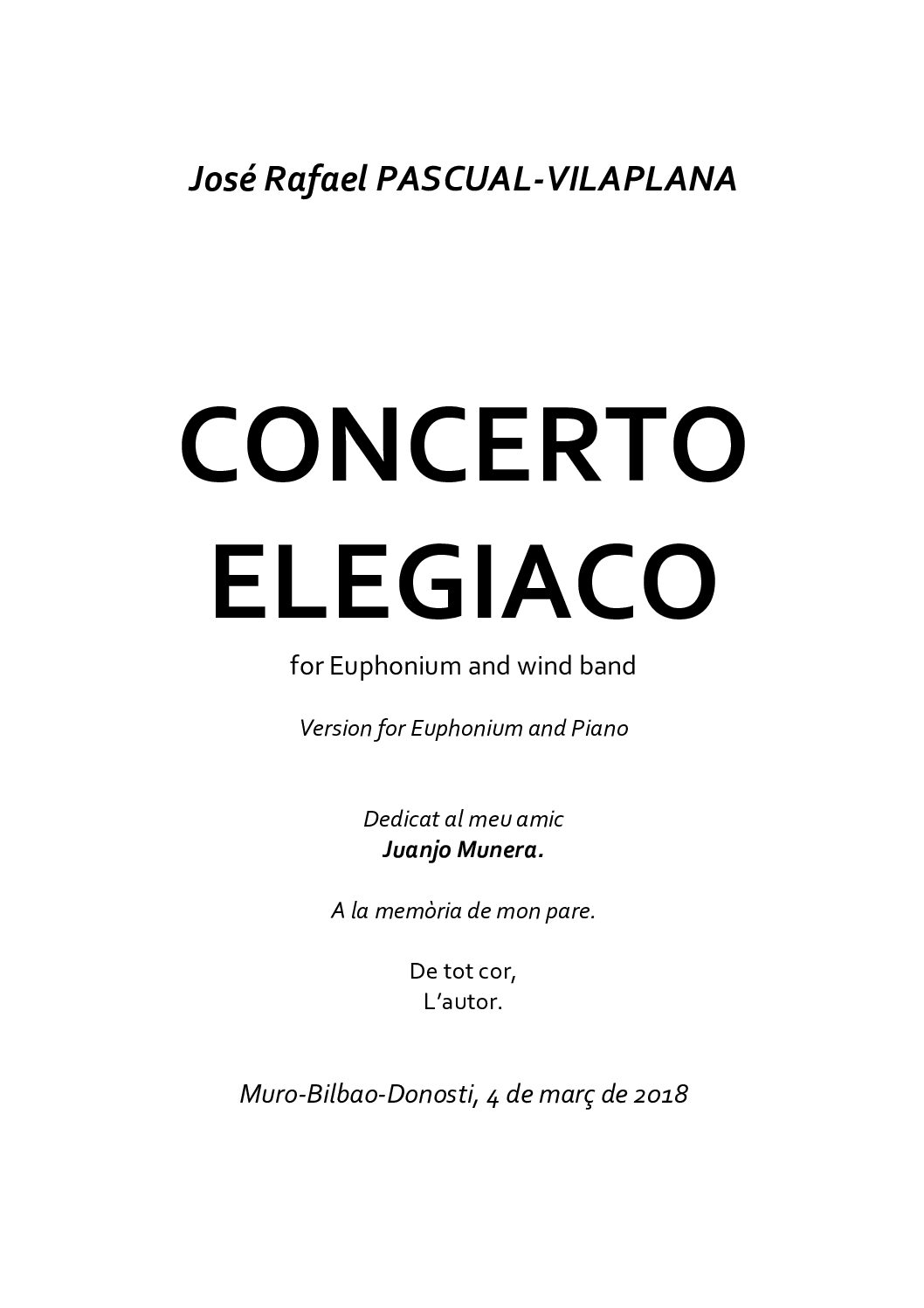 CONCERTO ELEGIACO